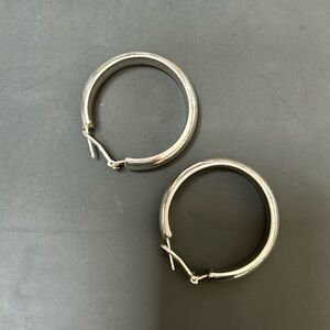 Sterling Hoop Earrings - Omega back